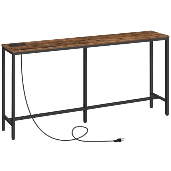 Console Table with Power Outlet Narrow Entryway Table